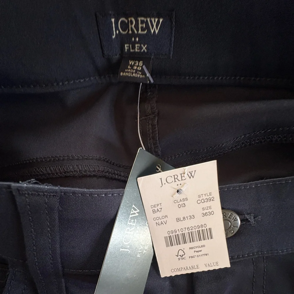 J.Crew Straight Fit Dark Blue Trousers 36x30 - Picture 5 of 7